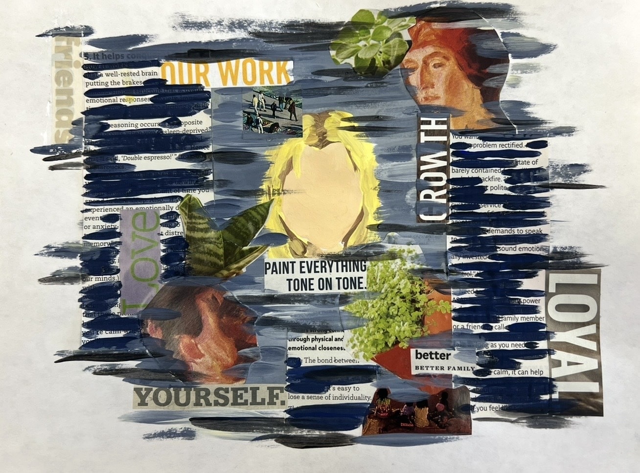 A meaningful painting exploring themes of grief and loss within a professional art therapy setting in PA.