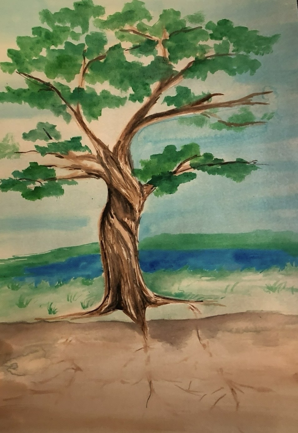 A vibrant abstract painting created during an art therapy session at Bethlehem Counseling Associates.